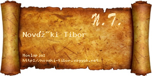 Nováki Tibor névjegykártya